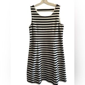 Charlie B Sleeveless Shift Dress Size Large Striped Knee Length Lined NEW NWT